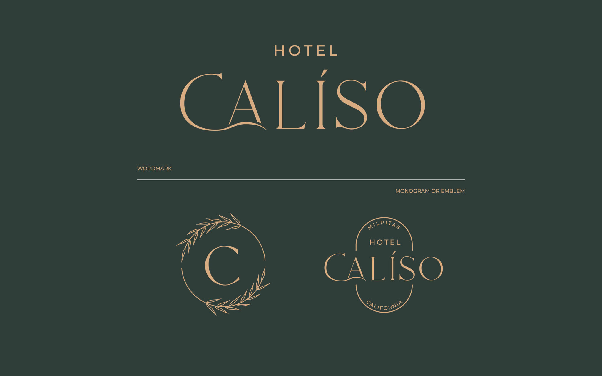 Dark green background with elegant gold text and graphics. 