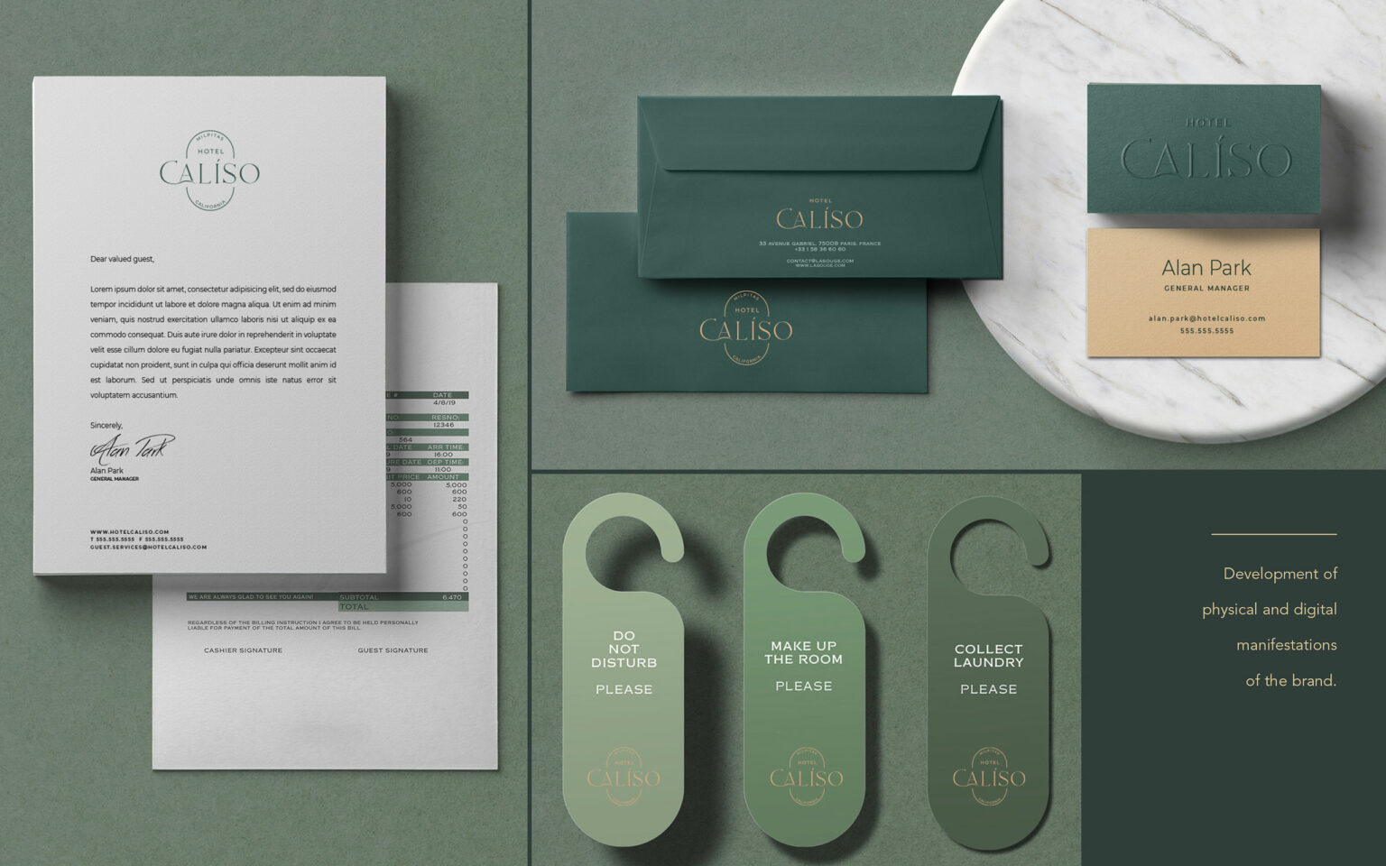 Elegant hotel stationery set for 