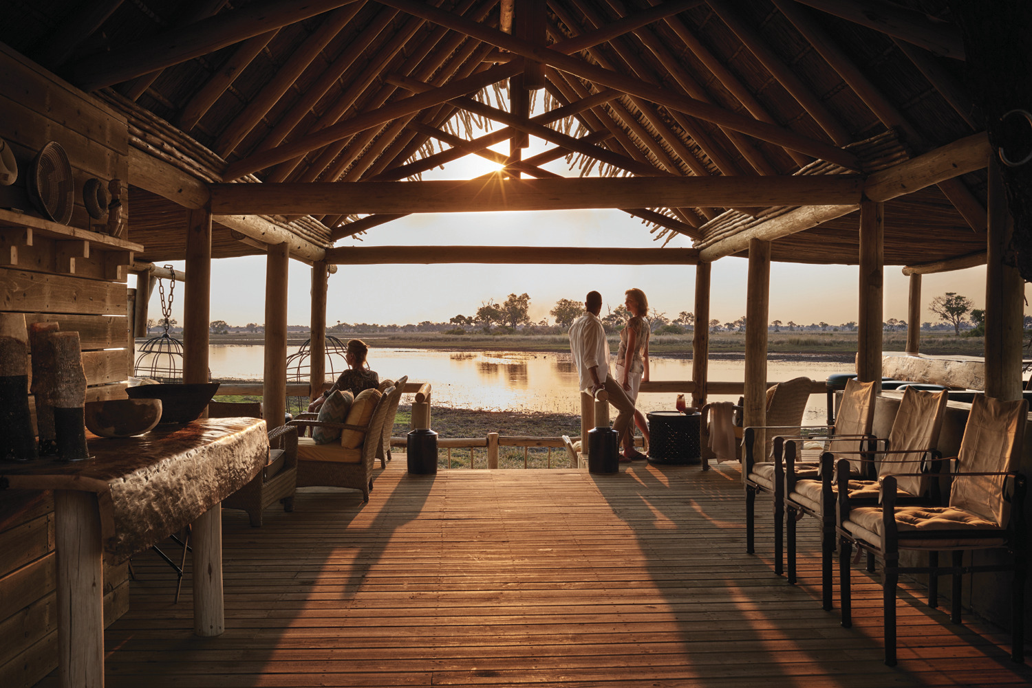 A luxury African safari lodge, characterised by design rooted in cultural nuance and bespoke details throughout.