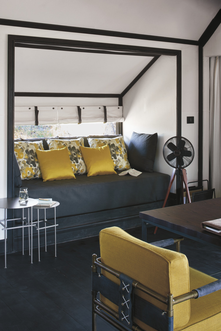 A luxury African safari lodge, characterised by design rooted in cultural nuance and bespoke details throughout.