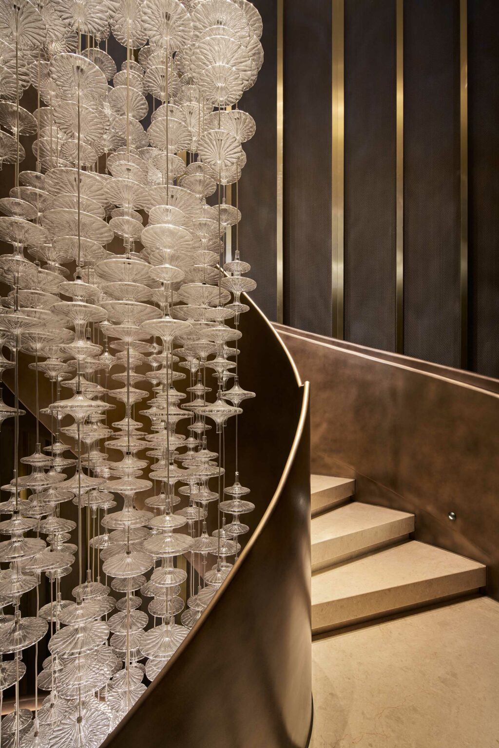 Hilton Shanghai Zhangjiang Science City China HBA Singapore Staircase-Chandelier