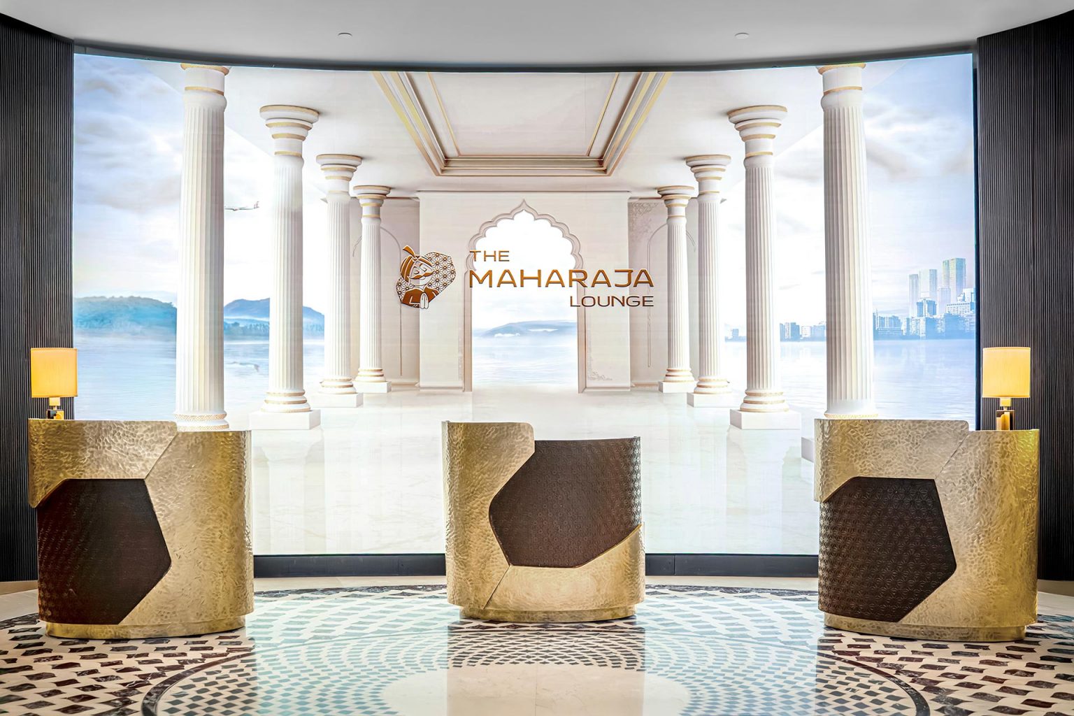 Elegant lounge entrance featuring the 