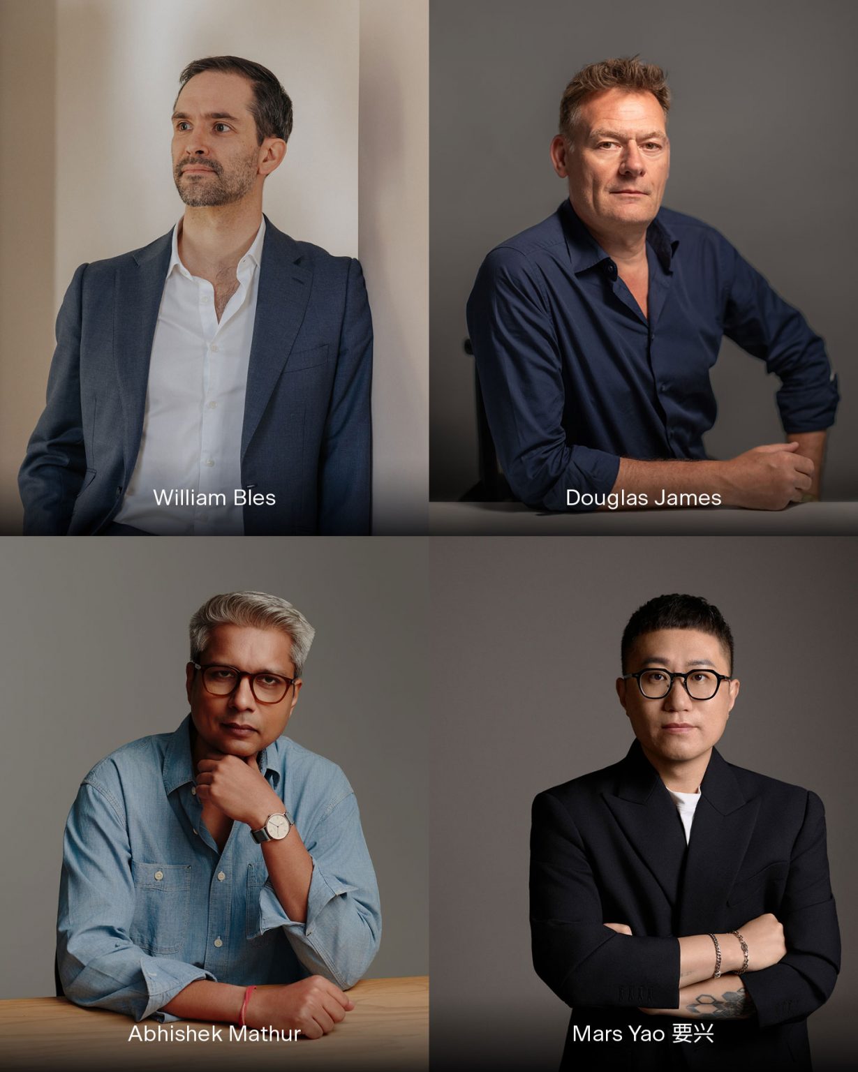 HBA newly appointed partners in 2026 (all men) are shown in a 2x2 grid. They are dressed in smart-casual outfits, exuding professionalism and confidence. Neutral backgrounds enhance their focus.